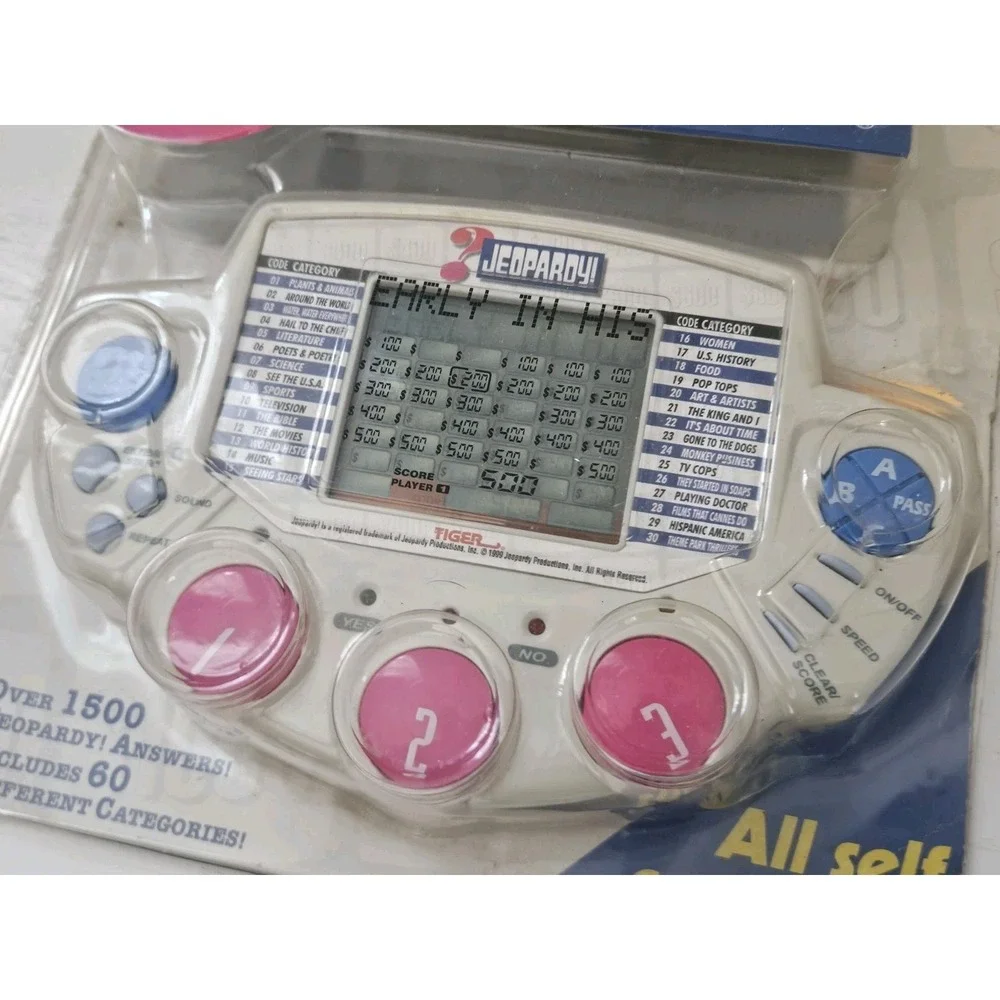 Jeopardy Handheld Game (Tiger Electronics Inc.) Deluxe Edition 1999-TESTED/WORKS